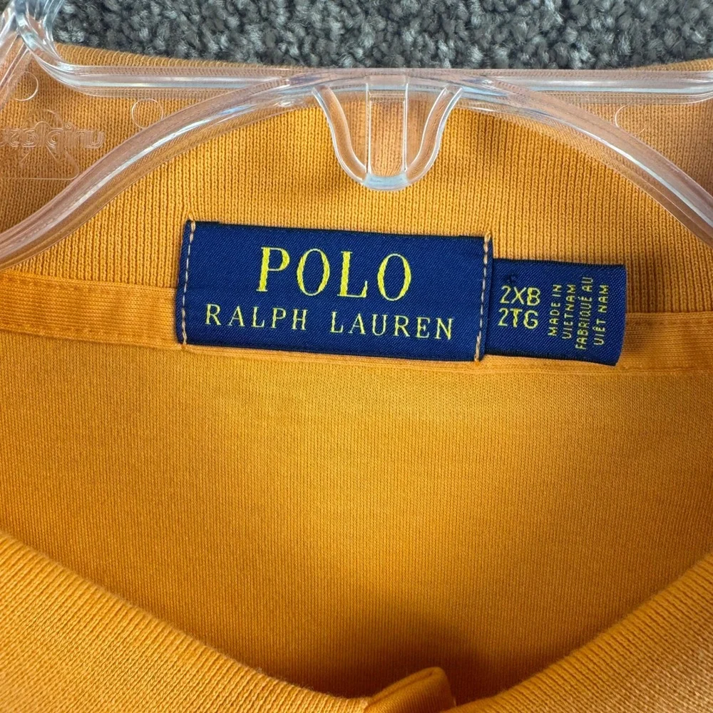 Polo Ralph Lauren Orange Short Sleeve Polo Shirt Mens 2XB Big & Tall Pony Logo